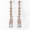 Image 2 : 2.5 ctw Cushion Cut Diamond Designer Earrings 18K Rose Gold