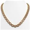 Image 1 : 50.99 ctw Morganite & Diamond Micro Pave Halo Necklace 10K Yellow Gold