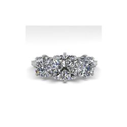 2 ctw Past Present Future VS/SI Cushion Diamond Ring 18K White Gold