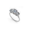 Image 2 : 2 ctw Past Present Future VS/SI Cushion Diamond Ring 18K White Gold