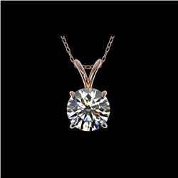 1.30 ctw Certified Quality Diamond Necklace 10K Rose Gold