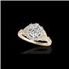 Image 1 : 1.5 ctw Certified Diamond Solitaire Halo Ring 10K Yellow Gold