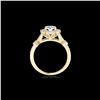 Image 2 : 1.5 ctw Certified Diamond Solitaire Halo Ring 10K Yellow Gold