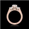 Image 1 : 2.01 ctw VS/SI Diamond Solitaire Art Deco 3 Stone Ring 18K Rose Gold