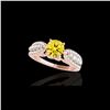Image 1 : 2 ctw Certified SI/I Fancy Intense Yellow Diamond Ring 10K Rose Gold