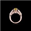 Image 2 : 2 ctw Certified SI/I Fancy Intense Yellow Diamond Ring 10K Rose Gold