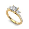 Image 1 : 2.14 ctw Princess VS/SI Diamond Art Deco 3 Stone Ring 18K Yellow Gold