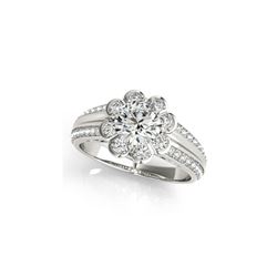 1.5 1.50 ctw Certified VS/SI Diamond Halo Ring 18K White Gold