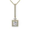 Image 2 : 2.3 ctw Princess Cut Diamond Designer Necklace 18K Yellow Gold