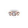 Image 1 : 2.25 ctw Certified VS/SI Diamond 3 Stone Micro Ring 18K Rose Gold