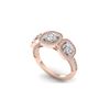 Image 2 : 2.25 ctw Certified VS/SI Diamond 3 Stone Micro Ring 18K Rose Gold