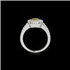 Image 2 : 1.5 ctw Certified SI/I Fancy Intense Yellow Diamond Ring 10K White Gold