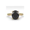 Image 1 : 5.0 ctw Oval Black Diamond Engagement Designer Ring 14K Yellow Gold