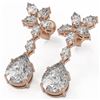 Image 1 : 5 ctw Pear and Marquise Cut Diamond Earrings 18K Rose Gold