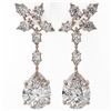 Image 2 : 5 ctw Pear and Marquise Cut Diamond Earrings 18K Rose Gold