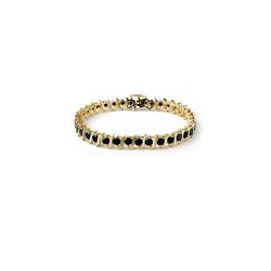 7.0 ctw VS Certified Black Diamond Bracelet 10K Yellow Gold