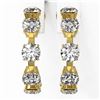 Image 2 : 4 ctw Diamond Designer Earrings 18K Yellow Gold
