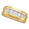 Image 1 : 14kt Yellow Gold Mens Round Diamond Wedding Channel Set Band Ring 1/2 Cttw