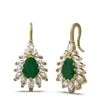 Image 2 : 12.1 ctw Emerald & Diamond Earrings 18K Yellow Gold