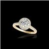 Image 1 : 2.03 ctw Certified Diamond Solitaire Halo Ring 10K Yellow Gold