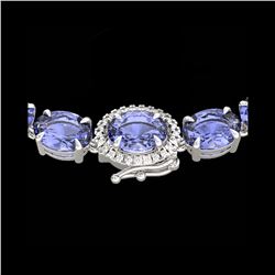 80 ctw Tanzanite & VS/SI Diamond Micro Necklace 14K White Gold