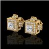 Image 1 : 1.73 ctw Princess VS/SI Diamond Micro Pave Stud Earrings 18K Yellow Gold