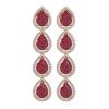 Image 1 : 16.01 ctw Ruby & Diamond Micro Pave Halo Earrings 10K Rose Gold