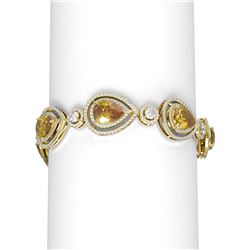26.64 ctw Canary Citrine & Diamond Bracelet 18K Yellow Gold