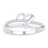 Image 1 : Sterling Silver Round Diamond Heart Ring 1/20 Cttw
