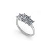 Image 2 : 2.0 ctw Princess VS/SI Diamond 3 Stone Designer Ring 18K White Gold