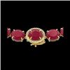 Image 1 : 170 ctw Ruby & Diamond Micro Eternity Necklace 14K Yellow Gold