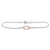 Image 1 : Sterling Silver Round Diamond Heart Loop Fashion Bracelet 1/12 Cttw