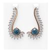 Image 1 : 7.1 ctw Intense Blue Diamond Earrings 18K Rose Gold
