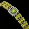 Image 2 : 25.34 ctw Peridot & Diamond Bracelet 14K Yellow Gold