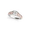 Image 2 : 0.92 ctw Certified VS/SI Diamond Solitaire 2pc Set Ring 14K White & Rose Gold