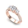 Image 1 : 1.81 ctw VS/SI Diamond Art Deco 3 Stone Ring 18K Rose Gold