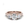 Image 2 : 1.81 ctw VS/SI Diamond Art Deco 3 Stone Ring 18K Rose Gold