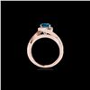 Image 2 : 1.15 ctw SI Certified Fancy Blue Diamond Solitaire Ring 10K Rose Gold
