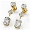 Image 1 : 2.32 ctw Emerald Cut Diamond Designer Earrings 18K Yellow Gold
