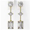 Image 2 : 2.32 ctw Emerald Cut Diamond Designer Earrings 18K Yellow Gold