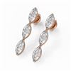 Image 1 : 2 ctw Marquise Cut Diamond Designer Earrings 18K Rose Gold