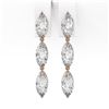 Image 2 : 2 ctw Marquise Cut Diamond Designer Earrings 18K Rose Gold