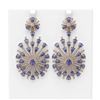Image 1 : 33.19 ctw Tanzanite & Diamond Earrings 18K Rose Gold
