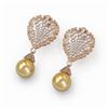 Image 1 : 4.5 ctw Diamond and Pearl Earrings 18K Rose Gold