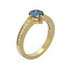 Image 1 : 1.25 ctw Intense Blue Diamond Ring 18K Yellow Gold