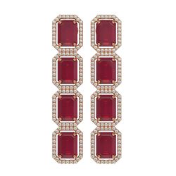 20.59 ctw Ruby & Diamond Micro Pave Halo Earrings 10K Rose Gold