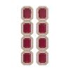 Image 1 : 20.59 ctw Ruby & Diamond Micro Pave Halo Earrings 10K Rose Gold