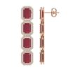 Image 2 : 20.59 ctw Ruby & Diamond Micro Pave Halo Earrings 10K Rose Gold