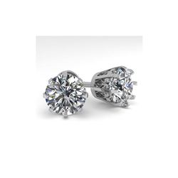 4.0 ctw VS/SI Diamond Stud Solitaire Earrings 14K White Gold