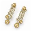 Image 1 : 5.76 ctw Diamond Designer Pearl Earrings 18K Yellow Gold